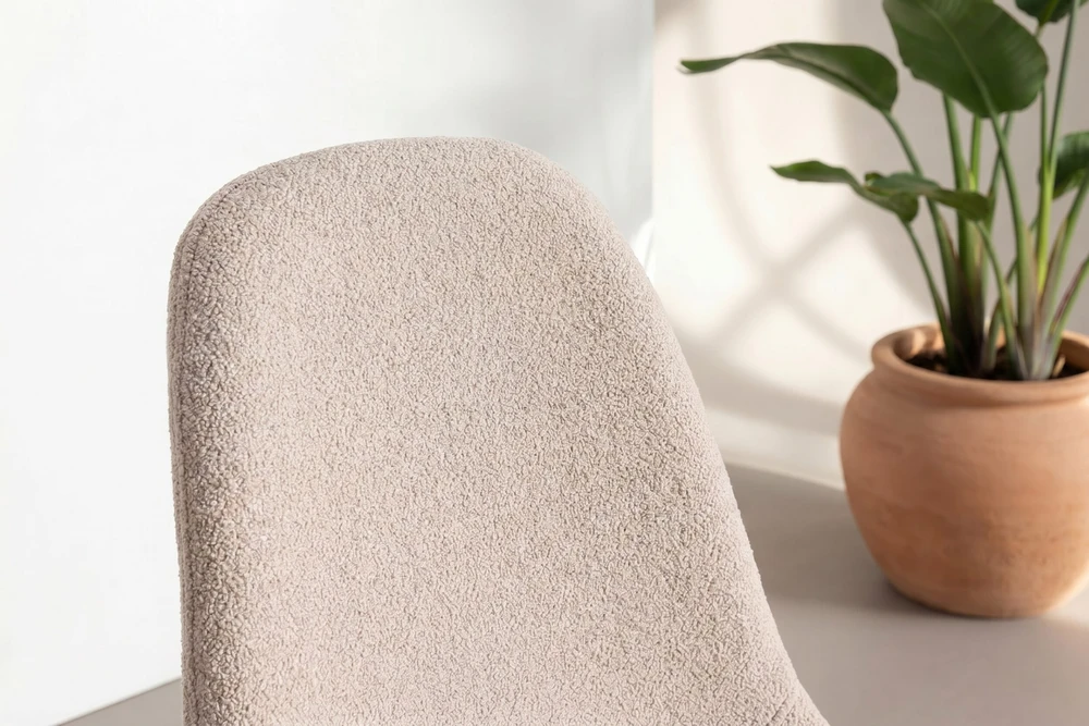 Venture Design Valgomojo kėdžių komplektas (2 vnt.), juoda/šviesiai ruda bouclé