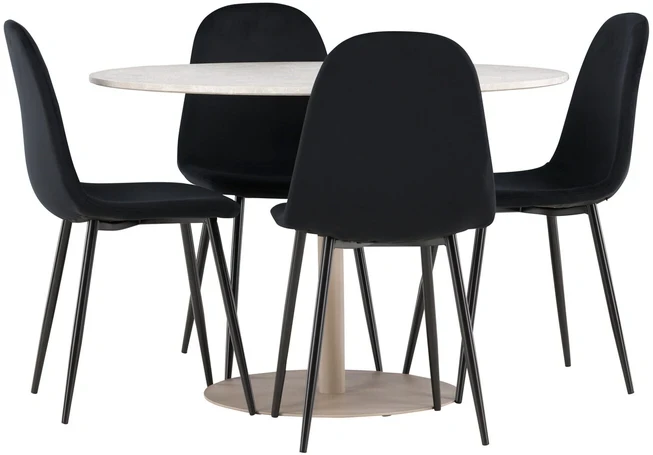 Venture Design Valgomojo komplektas Lycke valgomojo stalas su Polar valgomojo kėdė 110 cm smėlio spalvos