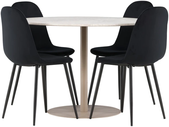 Venture Design Valgomojo komplektas Lycke valgomojo stalas su Polar valgomojo kėdė 110 cm smėlio spalvos