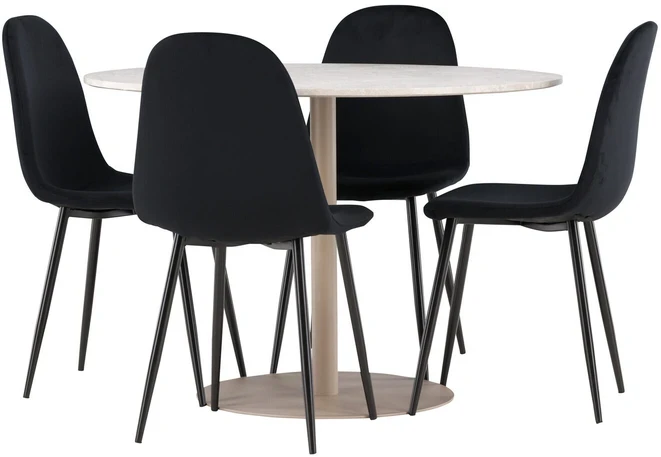 Venture Design Valgomojo komplektas Lycke valgomojo stalas su Polar valgomojo kėdė 110 cm smėlio spalvos