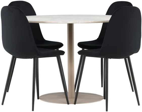 Venture Design Valgomojo komplektas Lycke valgomojo stalas su Polar valgomojo kėdė 110 cm smėlio spalvos