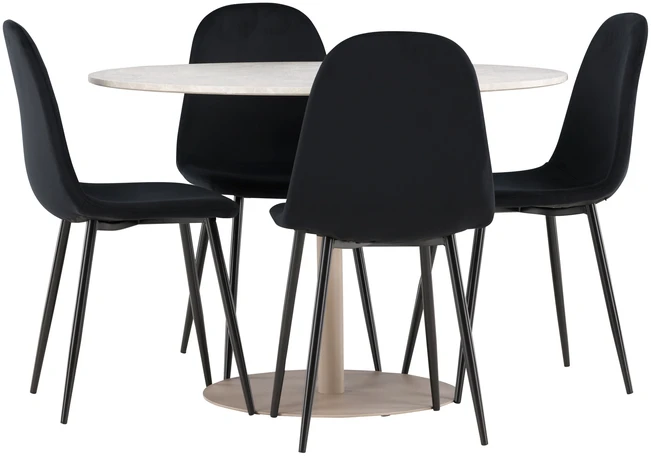 Venture Design Valgomojo komplektas Lycke valgomojo stalas su Polar valgomojo kėdė 110 cm smėlio spalvos