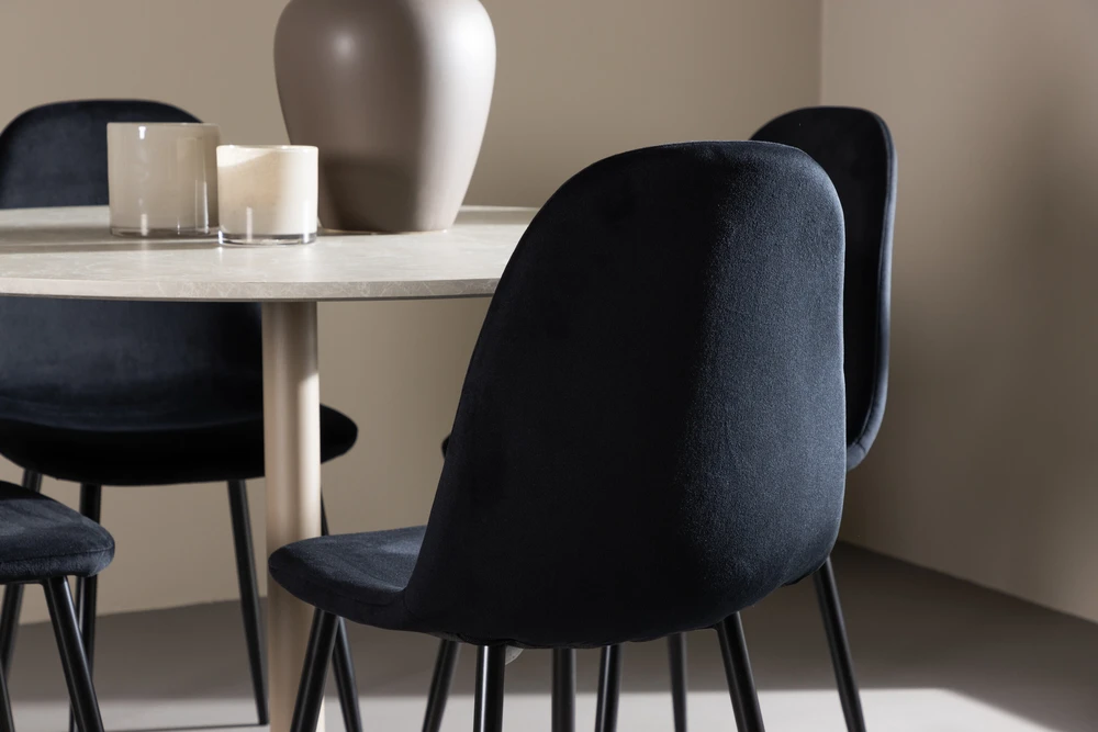 Venture Design Valgomojo komplektas Lycke valgomojo stalas su Polar valgomojo kėdė 110 cm smėlio spalvos