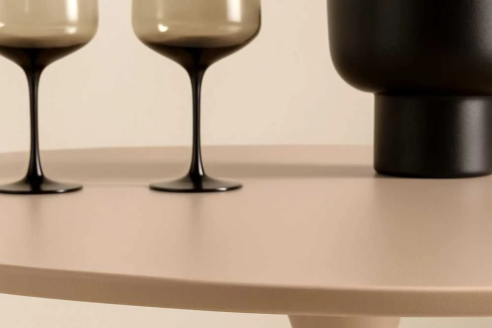 Venture Design Valgomojo stalas 100x75 cm, smėlio spalvos, MDF, plienas
