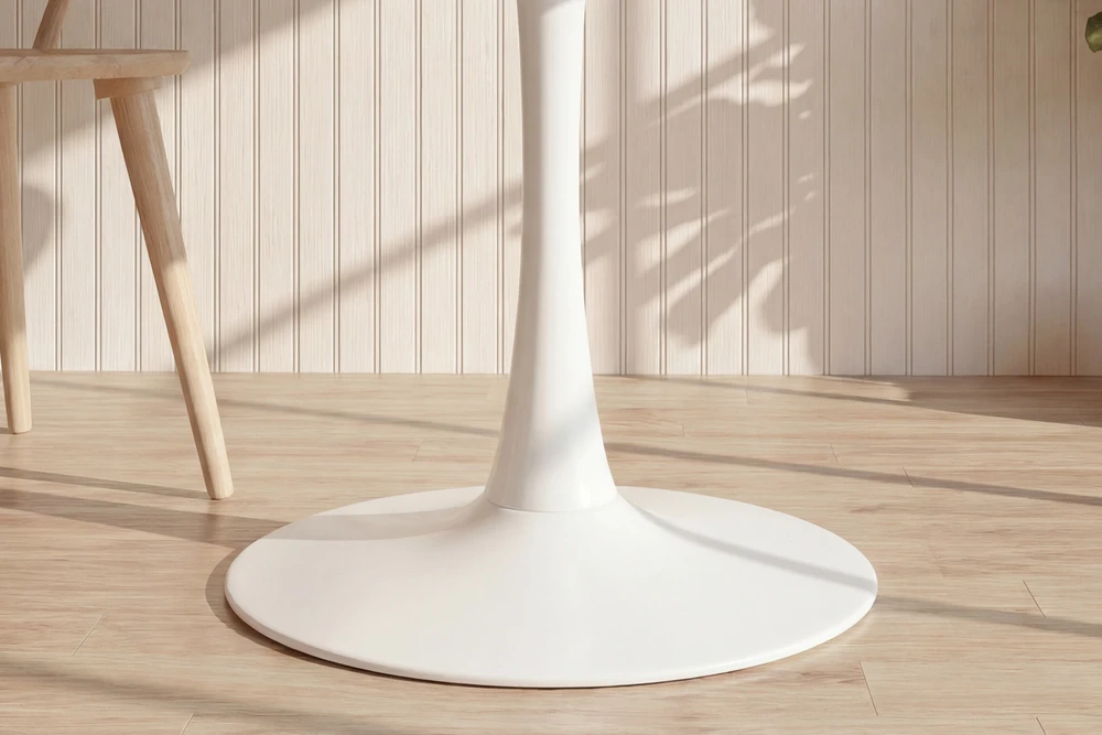 Venture Design Valgomojo stalas ø110 cm, baltas MDF