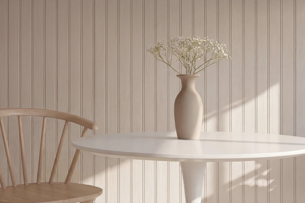 Venture Design Valgomojo stalas ø110 cm, baltas MDF