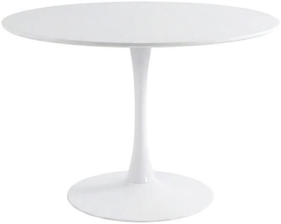 Venture Design Valgomojo stalas ø110 cm, baltas MDF