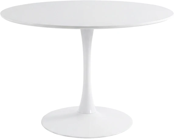 Venture Design Valgomojo stalas ø110 cm, baltas MDF