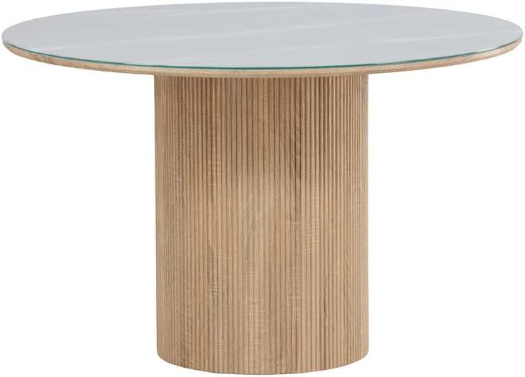 Venture Design Valgomojo stalas 120x75 cm Baltas stiklas