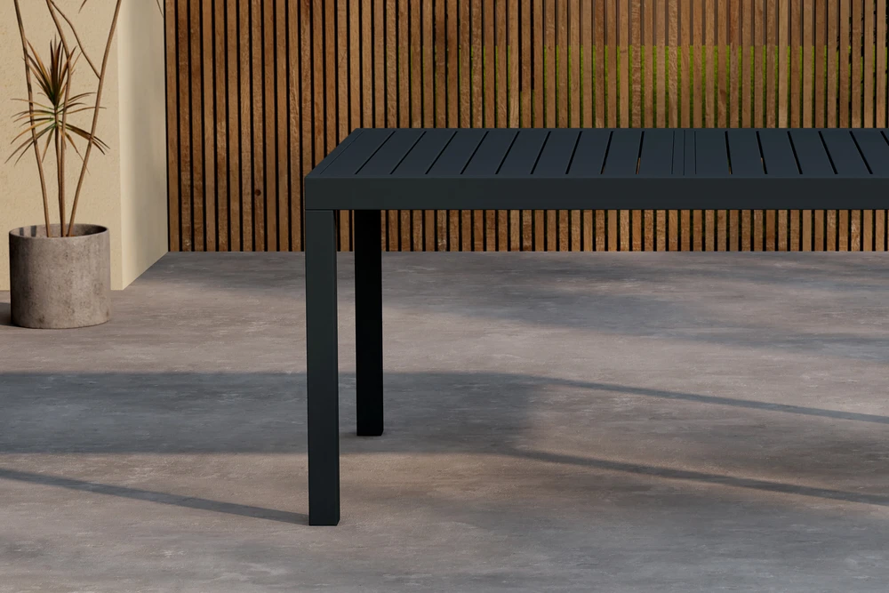 Venture Design Valgomojo stalas 160x240x100x75 cm Juodas Aliuminis