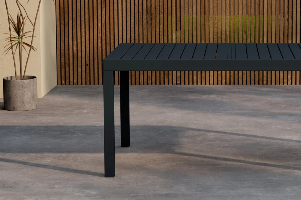 Venture Design Valgomojo stalas 160x240x100x75 cm Juodas Aliuminis