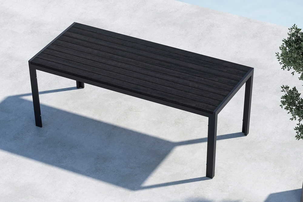 Venture Design Valgomojo stalas 205x90x74 cm Juodas Polywood