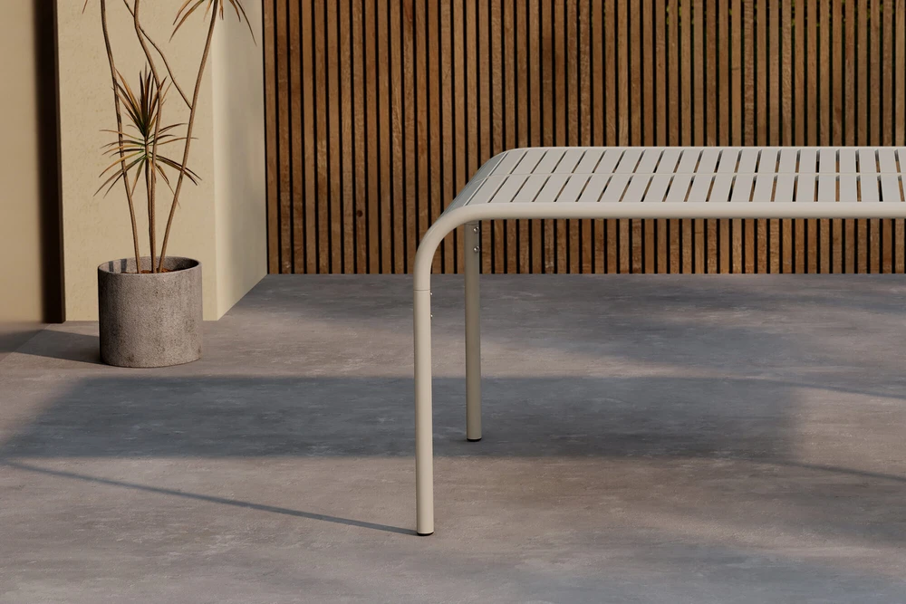 Venture Design Valgomojo stalas Borneo 100x200 cm Smėlio spalvos Aliuminis