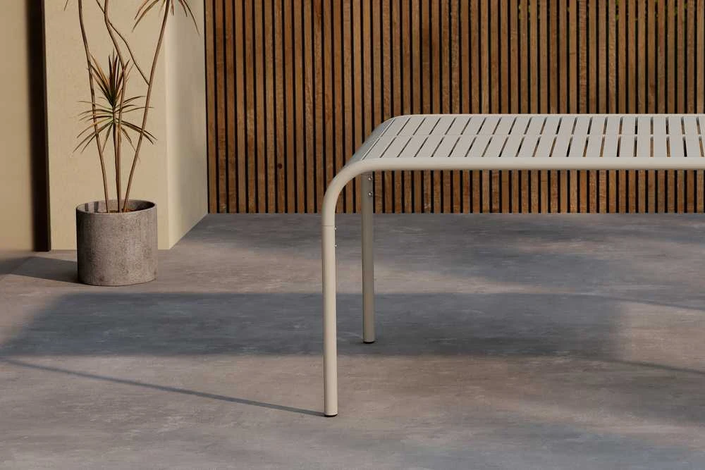 Venture Design Valgomojo stalas Borneo 100x200 cm Smėlio spalvos Aliuminis
