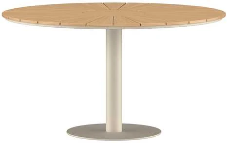 Venture Design Valgomojo stalas, Croft apvalus, 120 cm, smėlio spalvos, aliuminis, tikmedis