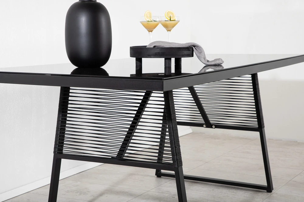 Venture Design Valgomojo stalas, Dallas, 77x193x90 cm, Juodas