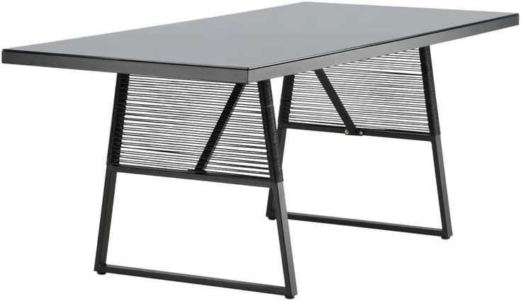 Venture Design Valgomojo stalas, Dallas, 77x193x90 cm, Juodas