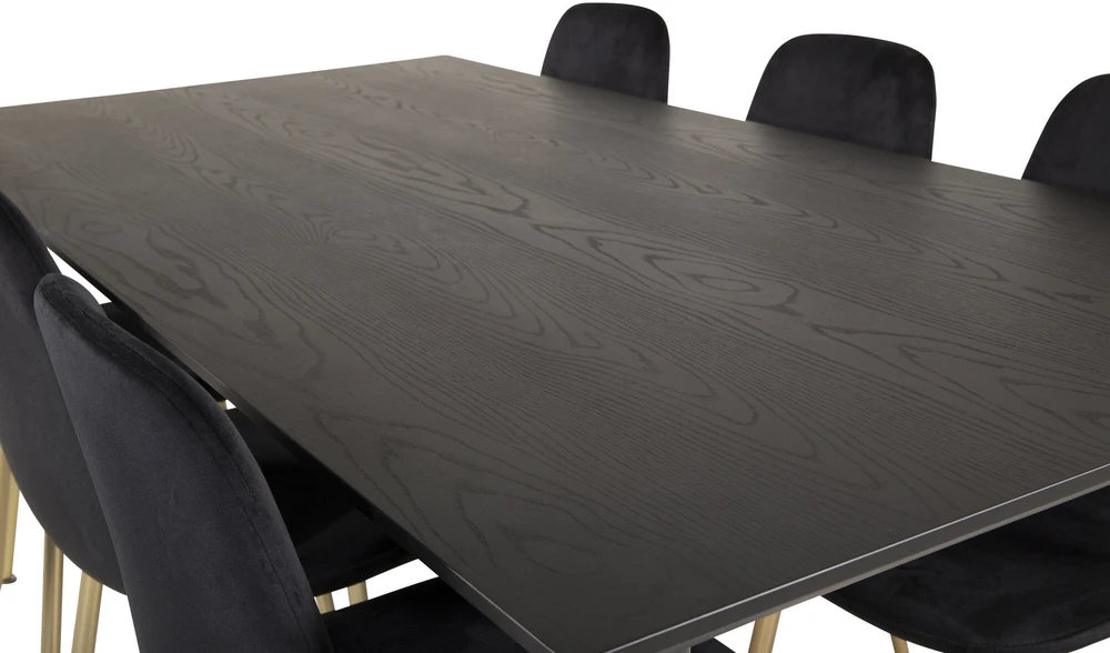 Venture Design Valgomojo stalas, Dipp, 180x90 cm, Juodas