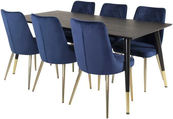 Venture Design Valgomojo stalas, Dipp, 180x90 cm, Juodas