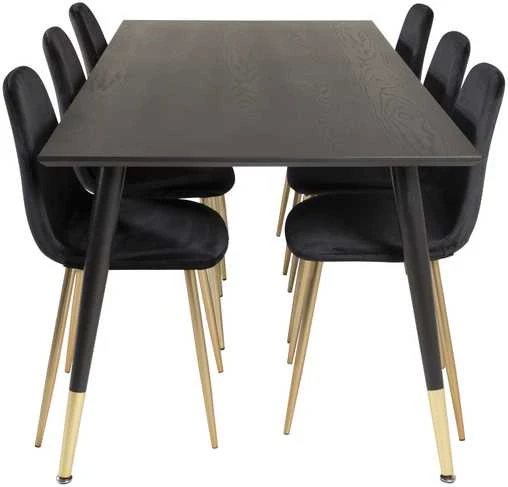 Venture Design Valgomojo stalas, Dipp, 180x90 cm, Juodas