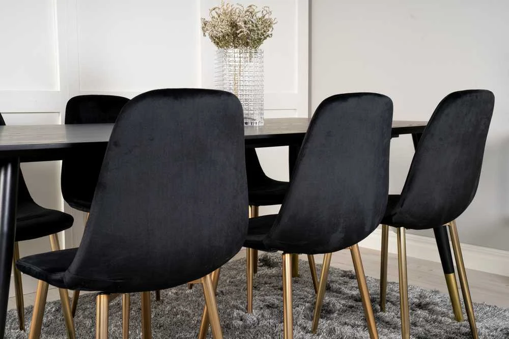Venture Design Valgomojo stalas, Dipp, 180x90 cm, Juodas