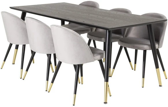 Venture Design Valgomojo stalas, Dipp, 180x90 cm, Juodas