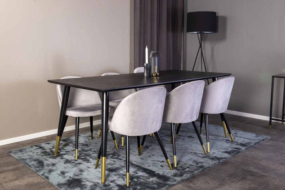 Venture Design Valgomojo stalas, Dipp, 180x90 cm, Juodas