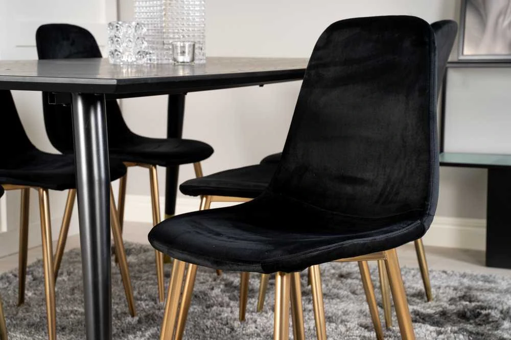 Venture Design Valgomojo stalas, Dipp, 180x90 cm, Juodas
