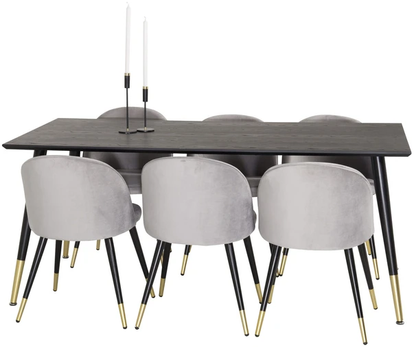 Venture Design Valgomojo stalas, Dipp, 180x90 cm, Juodas