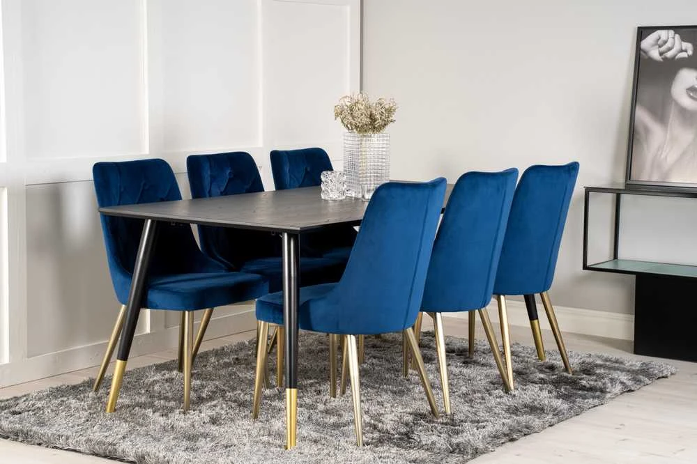 Venture Design Valgomojo stalas, Dipp, 180x90 cm, Juodas