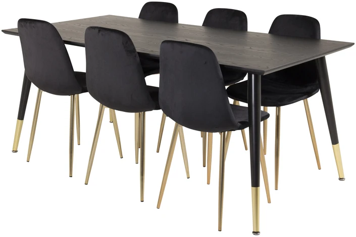 Venture Design Valgomojo stalas, Dipp, 180x90 cm, Juodas