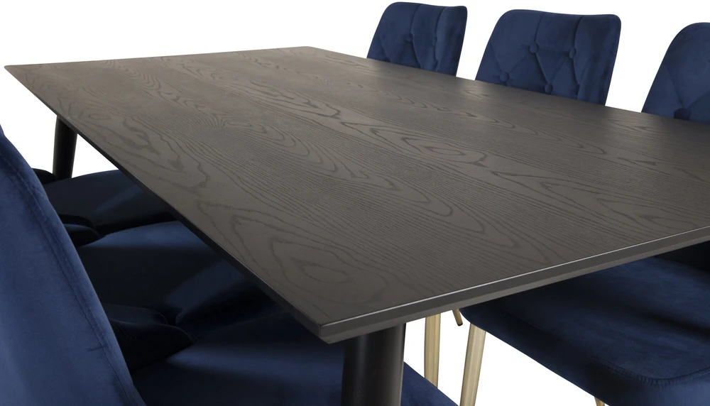 Venture Design Valgomojo stalas, Dipp, 180x90 cm, Juodas