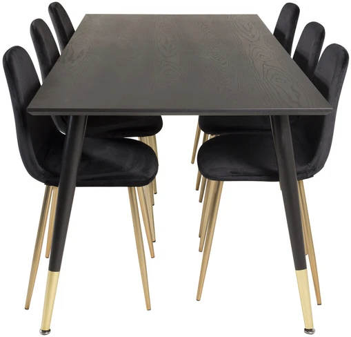 Venture Design Valgomojo stalas, Dipp, 180x90 cm, Juodas