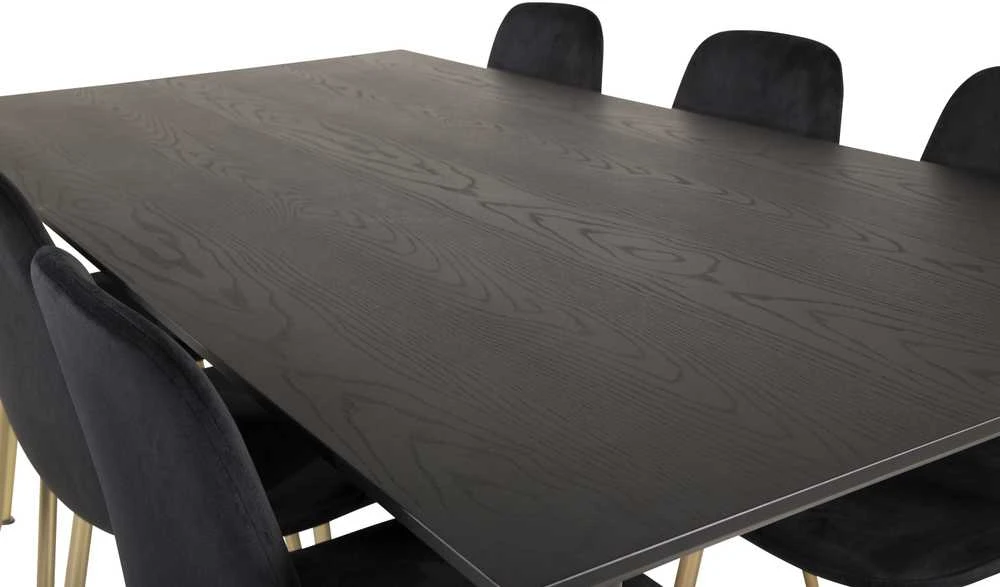 Venture Design Valgomojo stalas, Dipp, 180x90 cm, Juodas