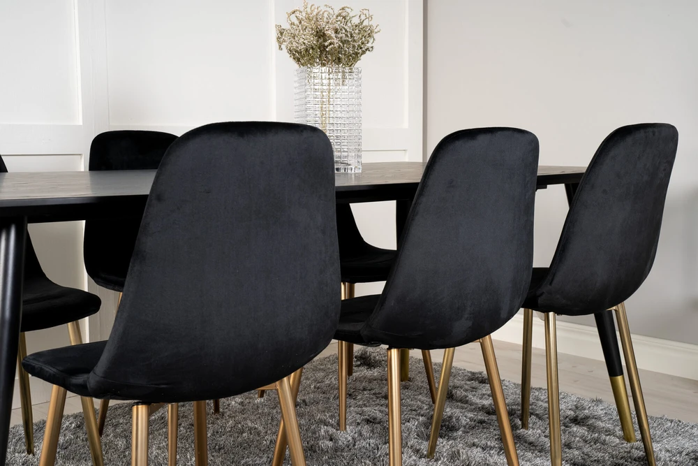 Venture Design Valgomojo stalas, Dipp, 180x90 cm, Juodas