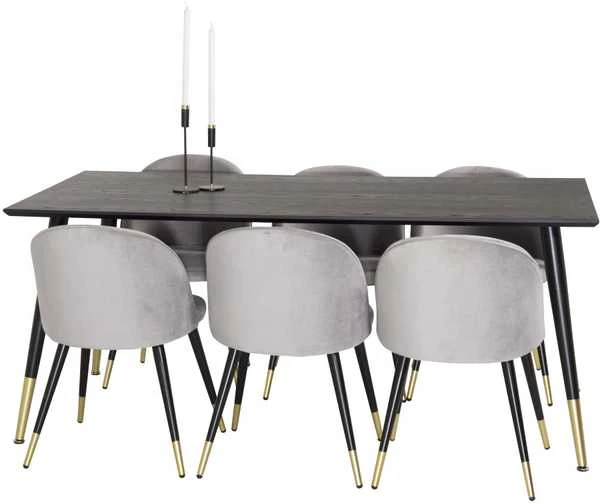 Venture Design Valgomojo stalas, Dipp, 180x90 cm, Juodas