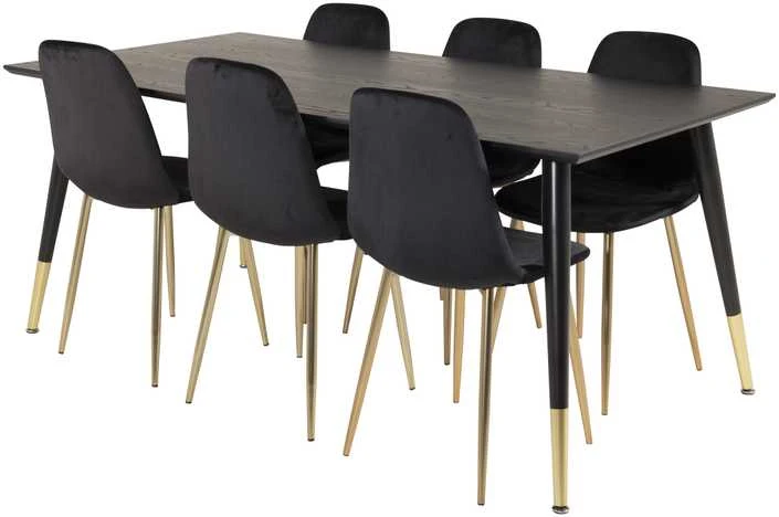 Venture Design Valgomojo stalas, Dipp, 180x90 cm, Juodas