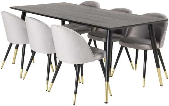 Venture Design Valgomojo stalas, Dipp, 180x90 cm, Juodas