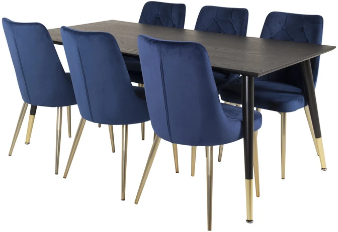 Venture Design Valgomojo stalas, Dipp, 180x90 cm, Juodas
