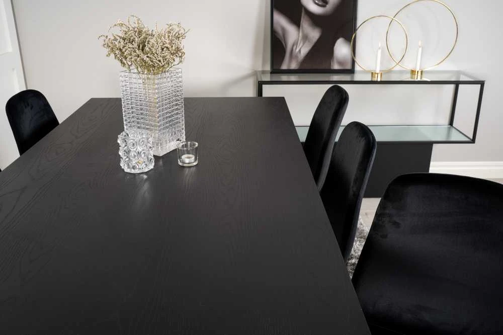 Venture Design Valgomojo stalas, Dipp, 180x90 cm, Juodas