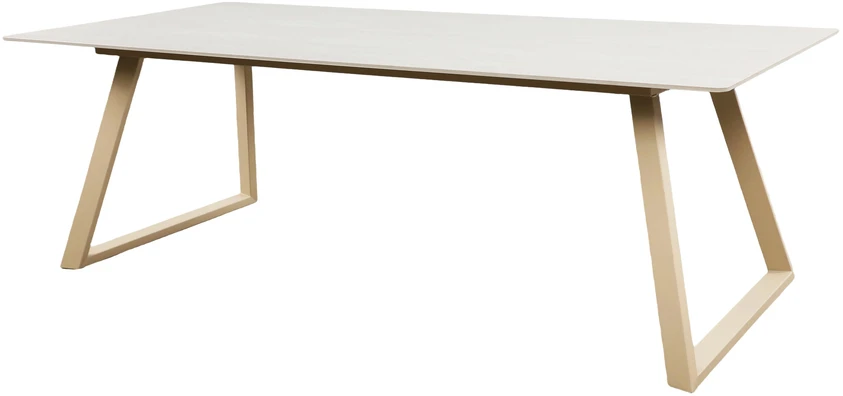 Venture Design Valgomojo stalas Estelle 200x90 cm, smėlio/beige marmuro imitacijos