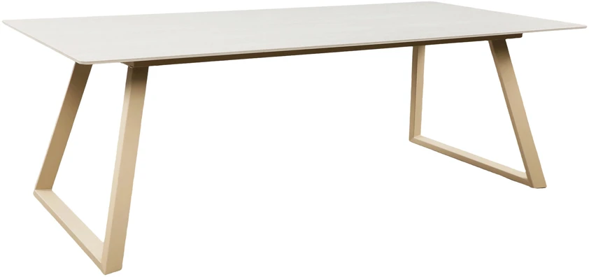 Venture Design Valgomojo stalas Estelle 200x90 cm, smėlio/beige marmuro imitacijos