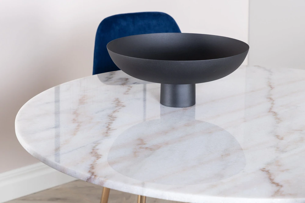 Venture Design Valgomojo stalas, Estelle, 106 cm, Balta, Kėdė, Polar, 52x86x44 cm, Mėlyna
