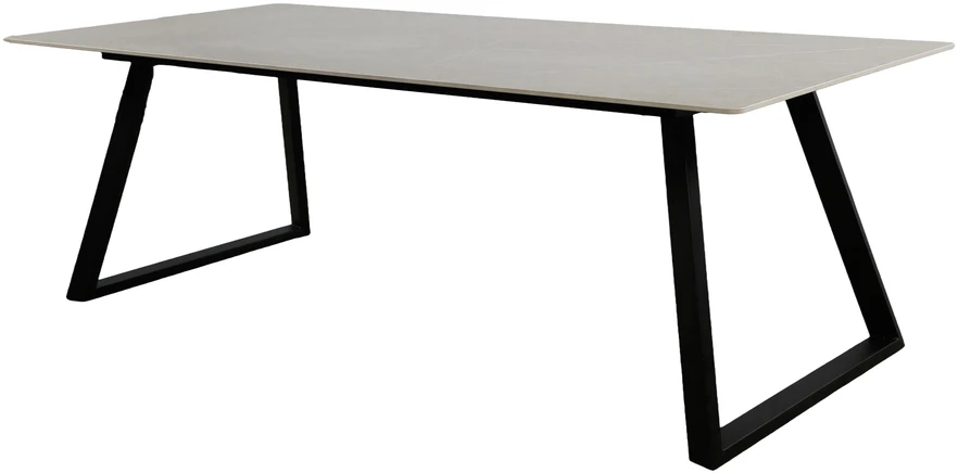Venture Design Valgomojo stalas Estelle 200x90 cm, juodas/tamsiai pilkas