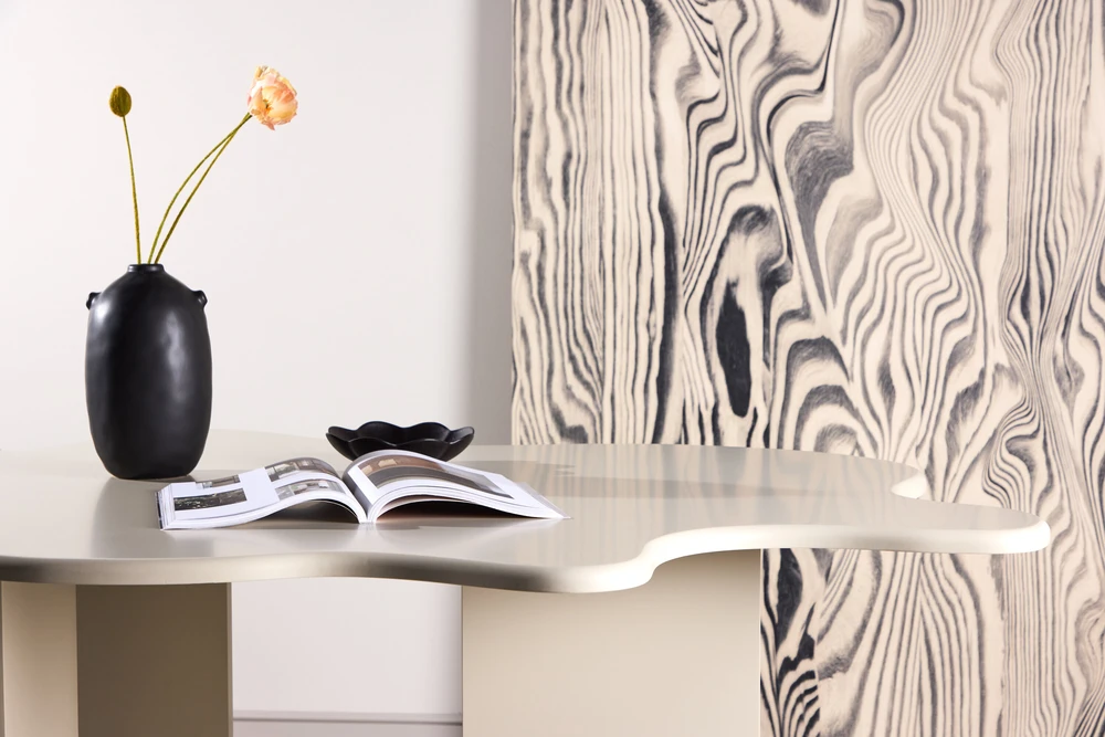 Venture Design Valgomojo stalas Flower 190x123x76 cm, smėlio spalvos MDF