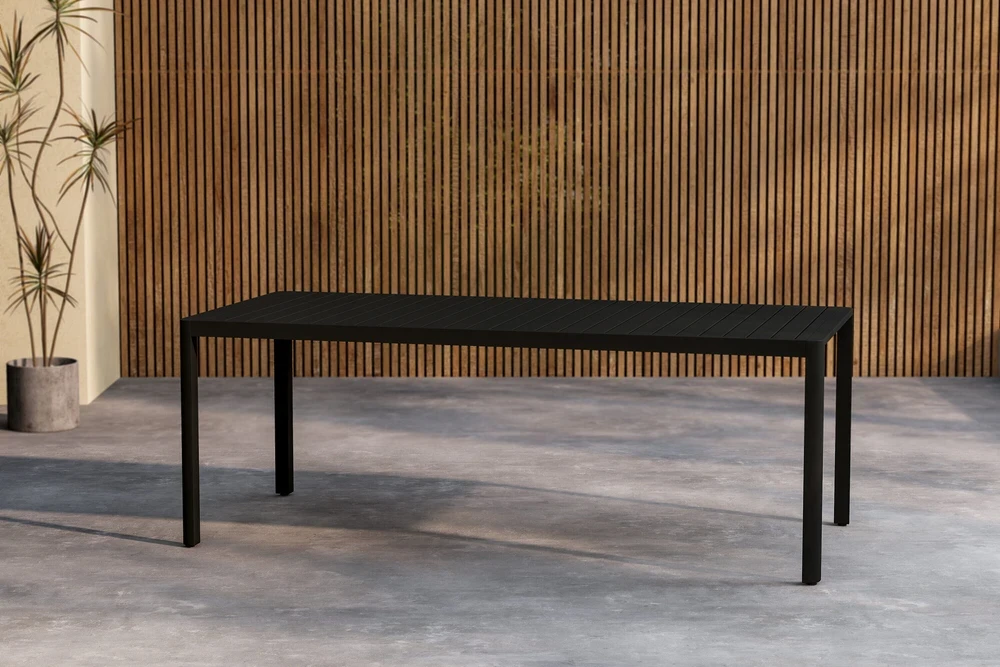 Venture Design Valgomojo stalas Giardini 200x90x72 cm Juodas Aliuminis