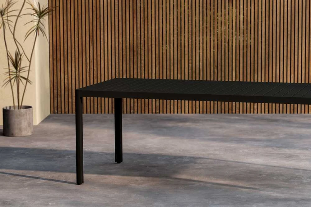 Venture Design Valgomojo stalas Giardini 200x90x72 cm Juodas Aliuminis