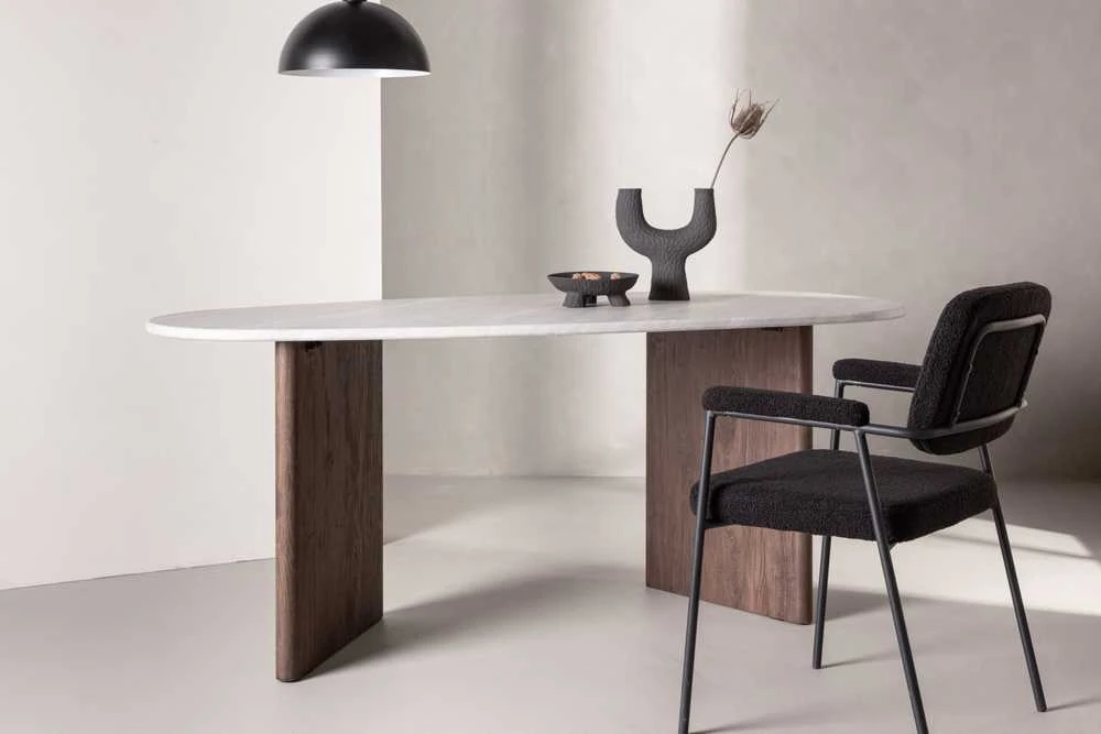 Venture Design Valgomojo stalas, Grönvik, 180x90 cm, Šviesiai pilkas