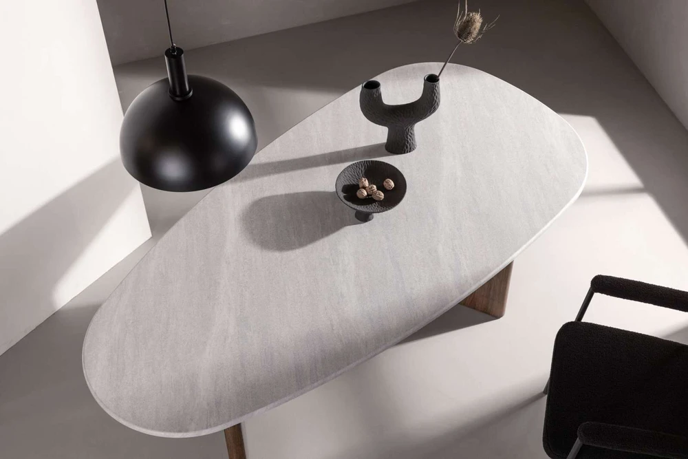 Venture Design Valgomojo stalas, Grönvik, 180x90 cm, Šviesiai pilkas