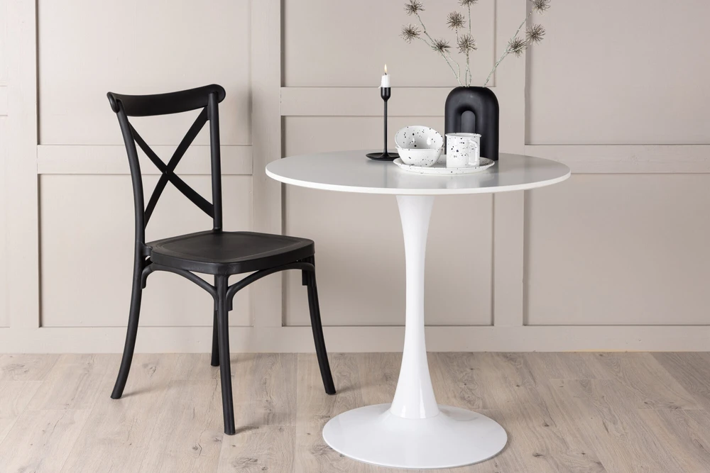 Venture Design Valgomojo stalas, Hamden, ø80 cm, Balta